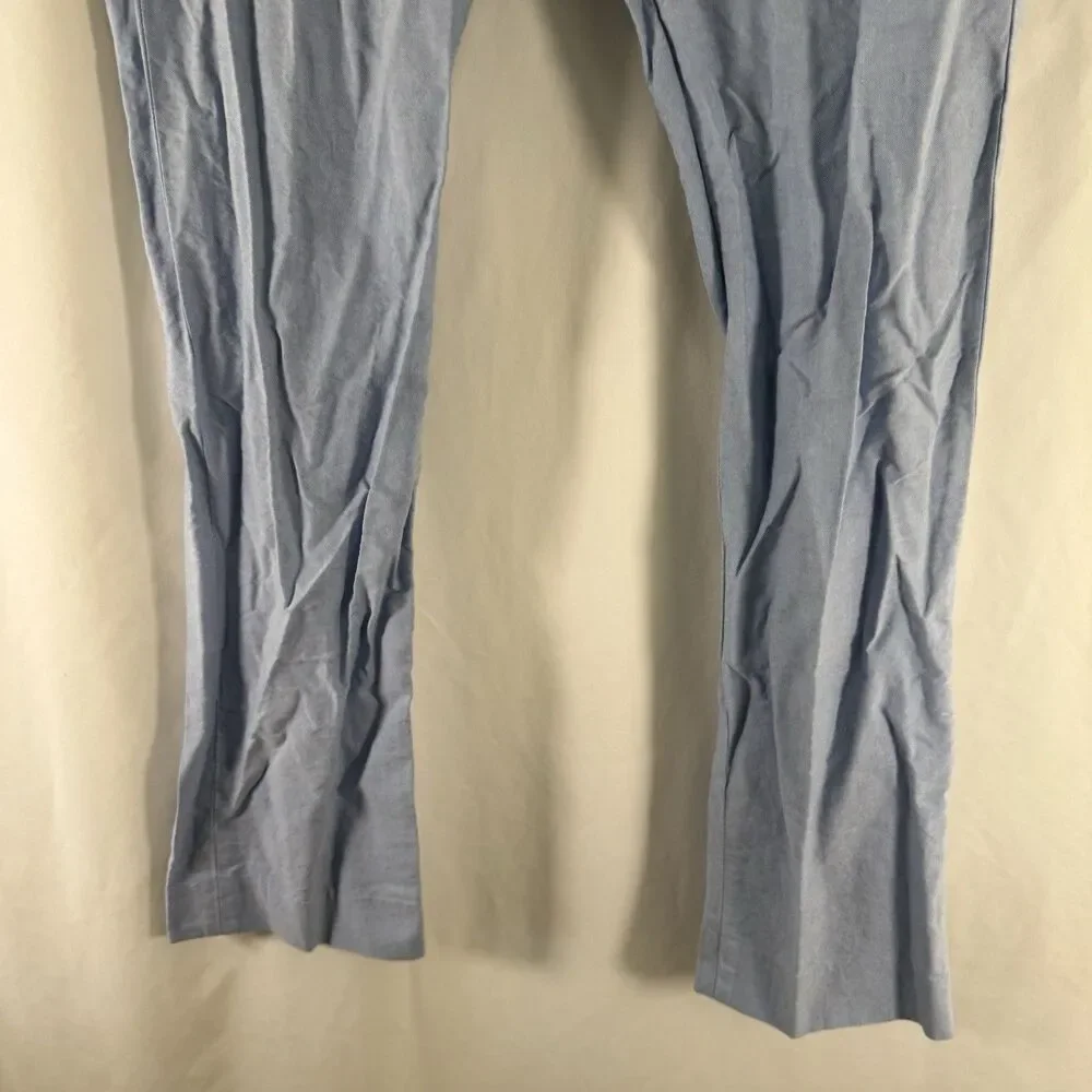 J Crew Bowery Slim Fit Pants Men's 33x32 Light Blue Flat Front Pockets Hook Zip